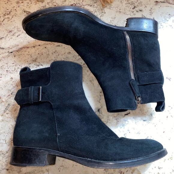 REED KRAKOFF $1k Black Suede Italian Made Chelsea Boots | 37.5 US 7.5 - Picture 4 of 16